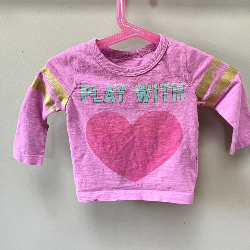Peek Little Peanut Play with Heart Long Sleeve T-Shirt- Size M (6-12m)